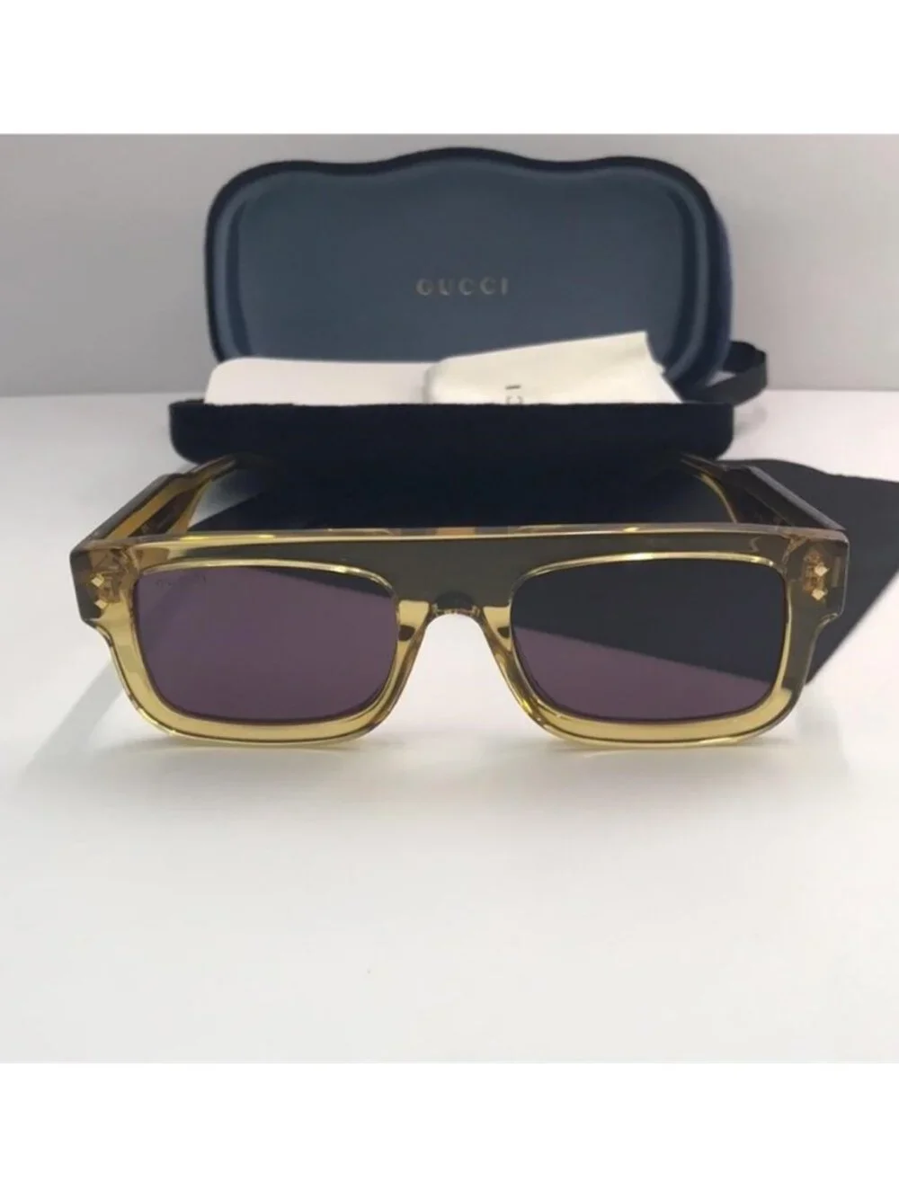 GUCCI EYEWEAR GG1085S SUNGLASSES Yellow & Grey